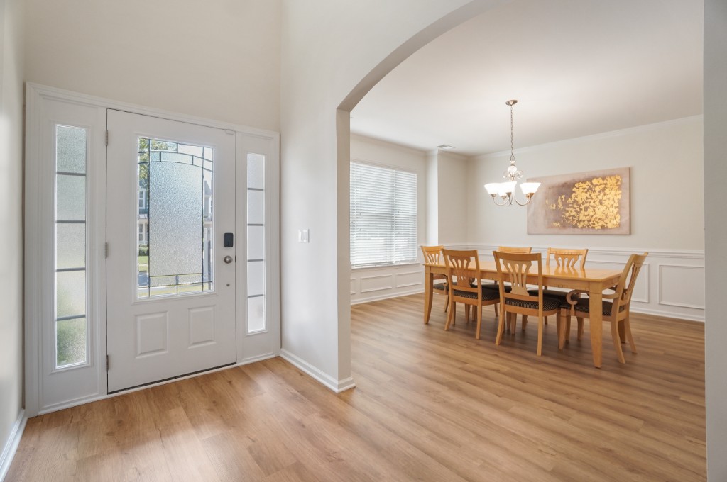Entryway and dining room
